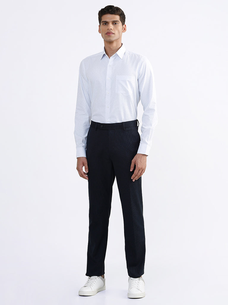 Buy WES Formals Solid Light Beige Relaxed Fit Trousers from Westside